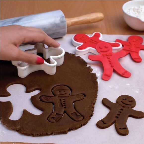Tovolo Gingerbread Boy Cookie Cutter and 6 Stamps - Picture 7 of 12
